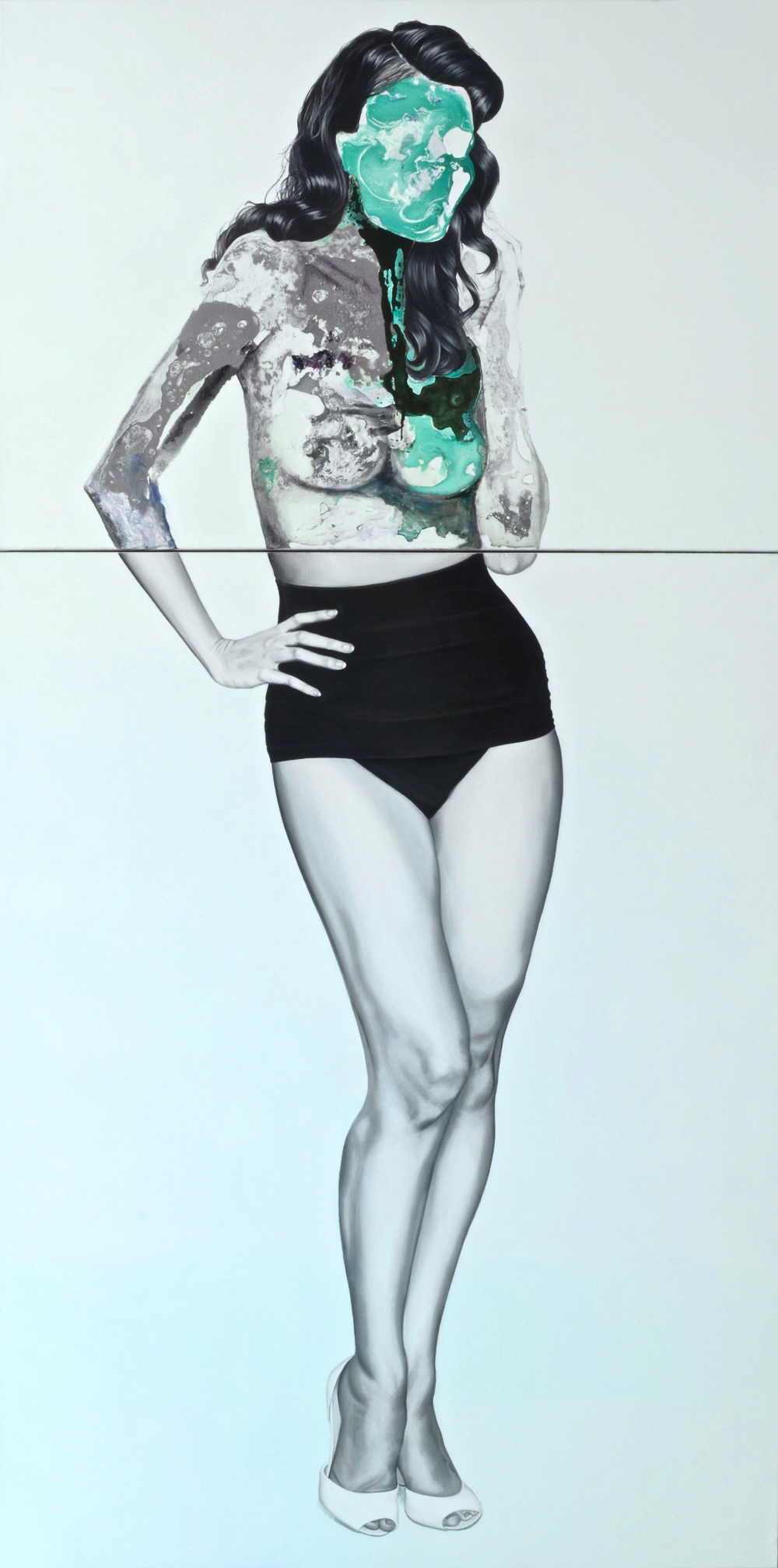 Anielka Hampson Painting Mint Green Pin Up